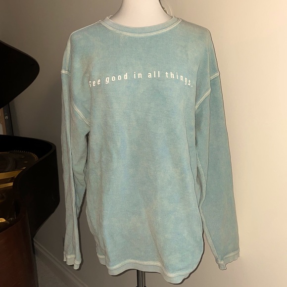 Vintage Tops - 😍 Cutest Light Blue “See Good In All Things “ Oversized Long Sleeve Thermal